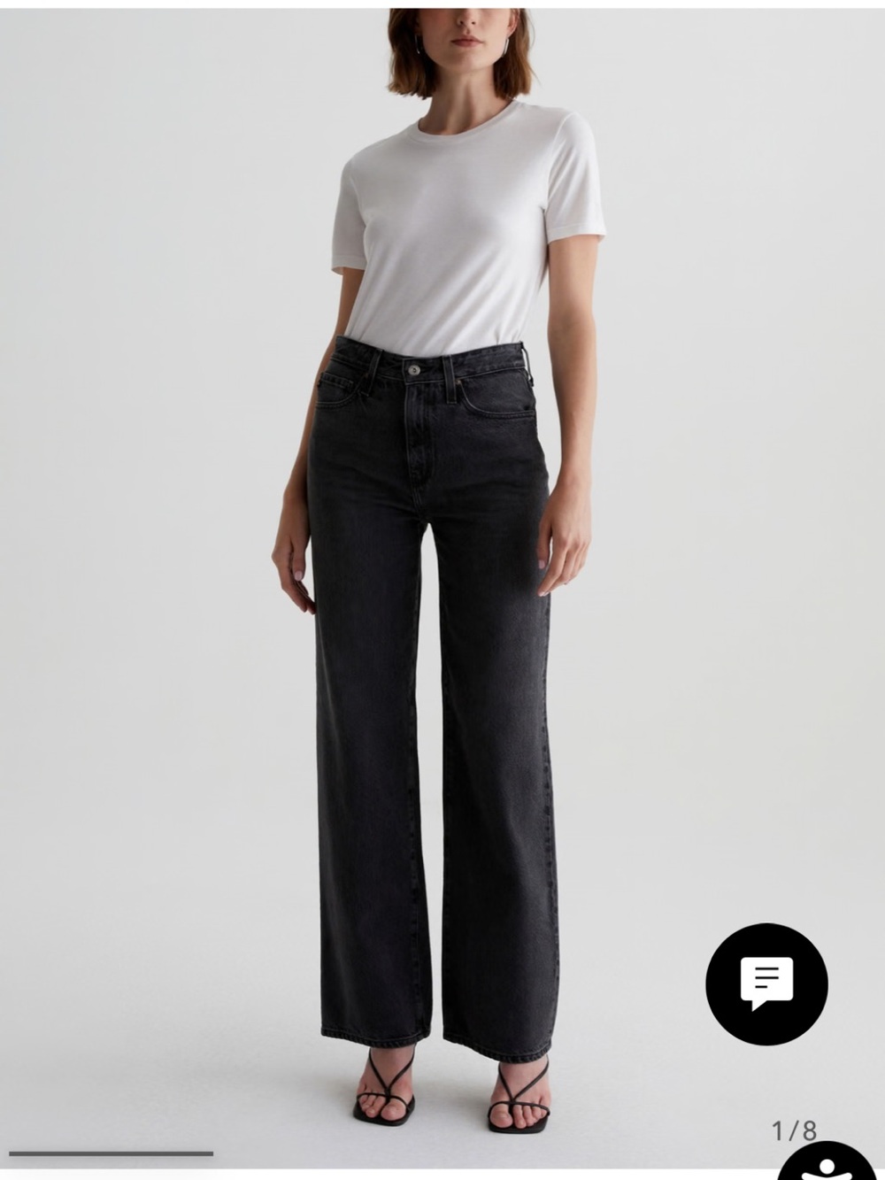 Ag Adriano Goldschmied Kora Women's High-Rise Wide Leg Jeans in Washed Black